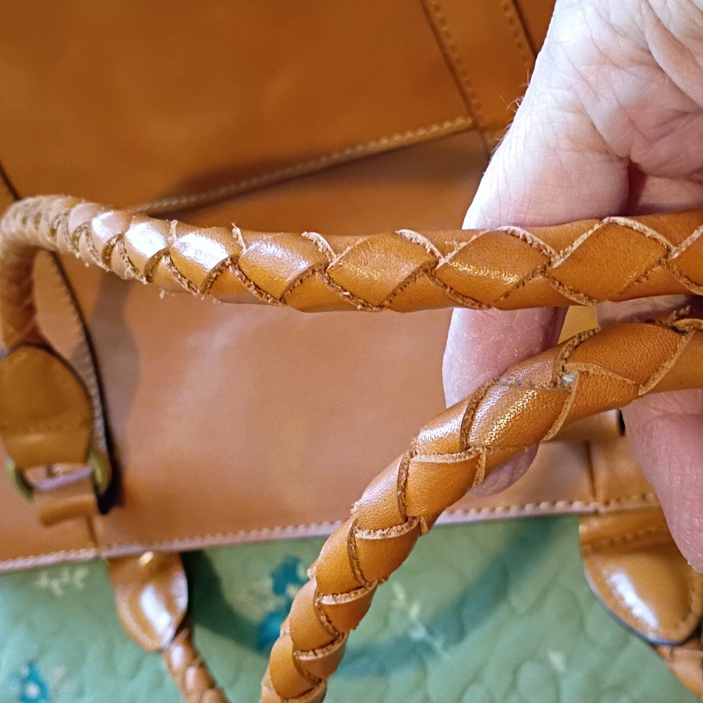 Patricia Nash Tan Shoulder/Tote Bag with Brass Medallion Accent - Picture 9 of 12